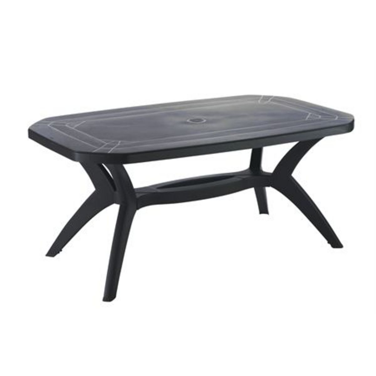 GROSFILLEX Table de jardin 165x100cm résine anthracite IBIZA pas