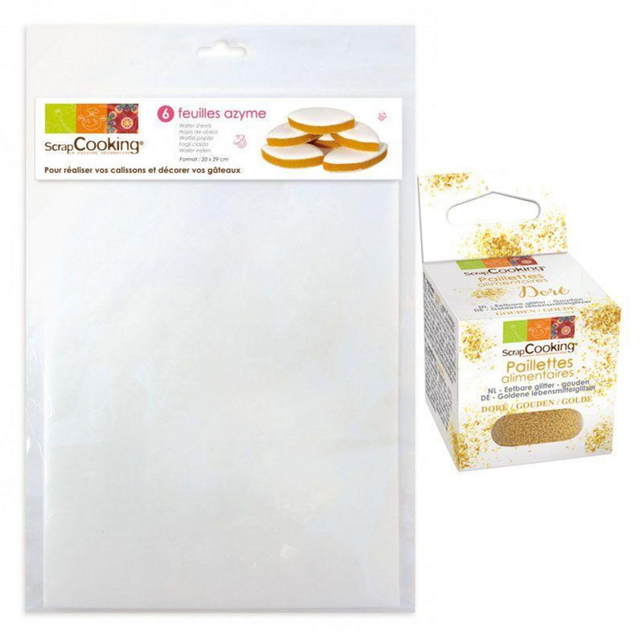SCRAP COOKING - 6 Feuilles Azyme Alimentaire - Pour Pâtisseries, Nougats,  Calissons, Décoration Gâteaux Feutre - Format A4 21 x 29,7 cm - Papier