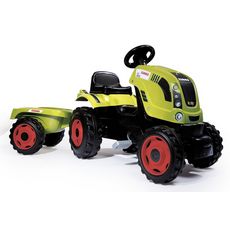 SMOBY Tracteur Claas farmer XL vert et sa remorque