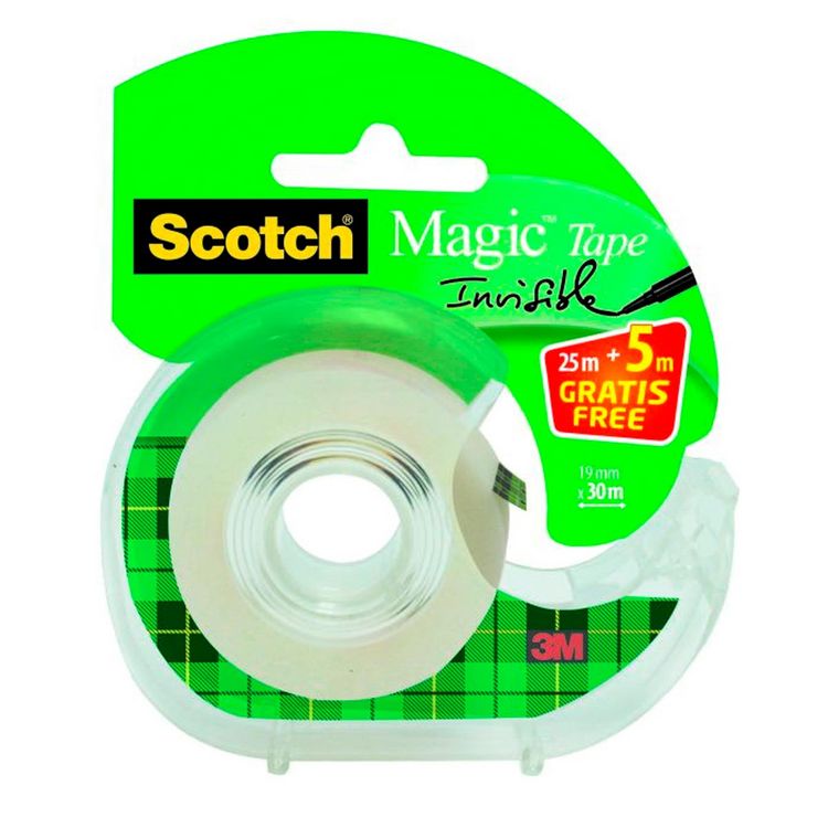 Dévidoir adhésif Scotch invisible + rouleau 19 mm x 7,5 m