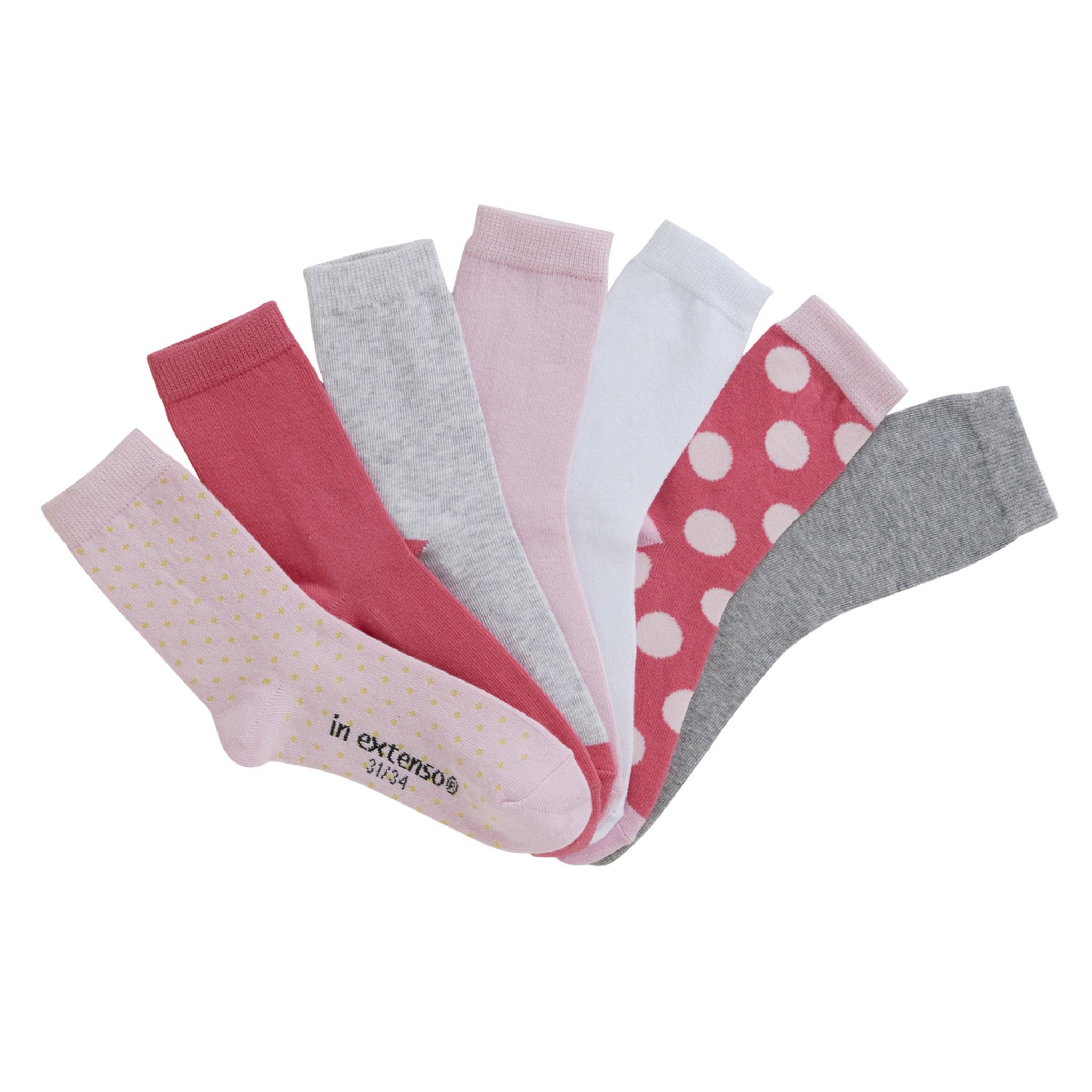 INEXTENSO Lot de 7 paires de chaussettes chiens fille pas cher 