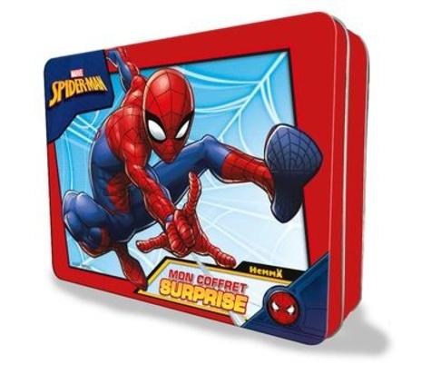 Boîte à cadeaux en carton Spiderman™ 9,5 x 9,5 x 11 cm : Deguise