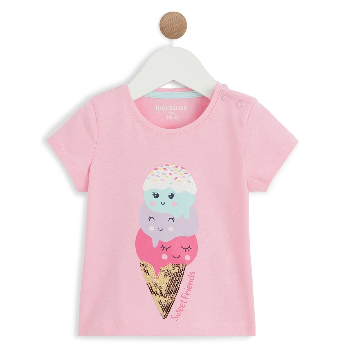 INEXTENSO T-shirt glaces en coton bébé fille