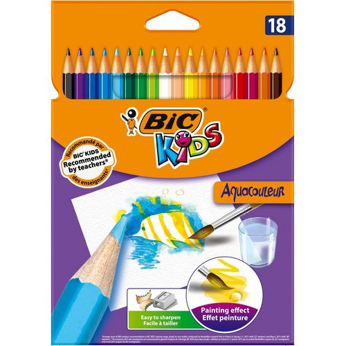 Boîte de 18 crayons de couleur effet peinture Kids Aquacouleur
