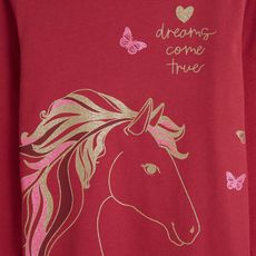 IN EXTENSO T-shirt manches longues licorne fille (rose framboise)