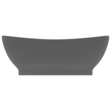 Lavabo ovale a trop-plein Gris fonce mat 58,5x39 cm Ceramique