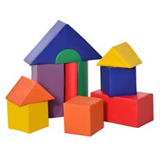 HOMCOM 11 blocs de construction en mousse XXL - modules de motricité - jouets éducatifs - certifiés normes EN71-1-2-3 - mousse EPE revêtement PU multicolore
