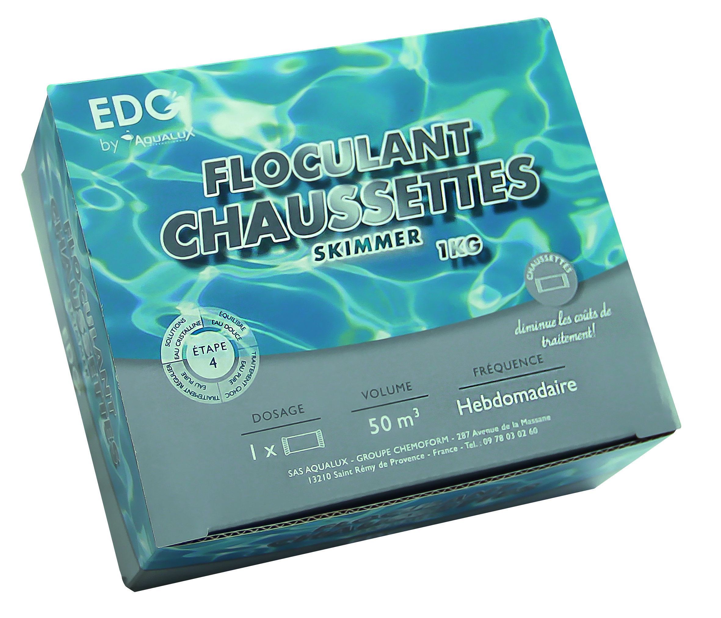 Chlore choc Granulés - EDG By AQUALUX - Boîte de 1Kg