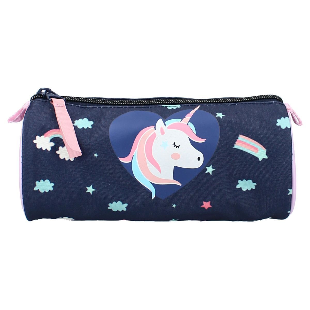 Milky Kiss Trousse ronde bleue TETE LICORNE pas cher 