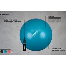 Avento Ballon de fitness/d'exercice et pompe Diametre 65 cm Noir