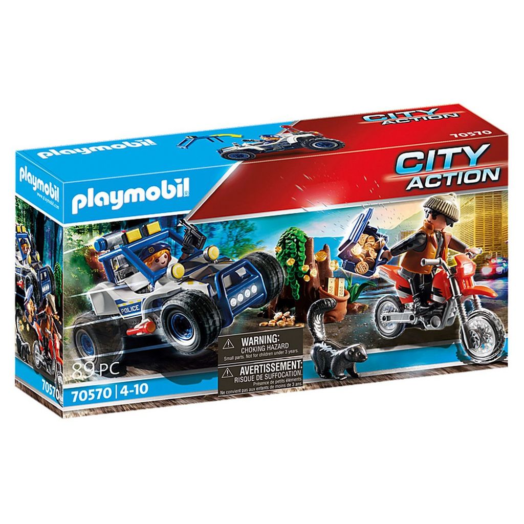 70572 - Playmobil City Action - Policier avec moto et voleur