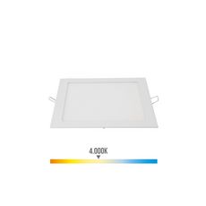 Spot LED carré EDM - 22cm - 20W - 1500lm - 4000K - Cadre blanc - 31584