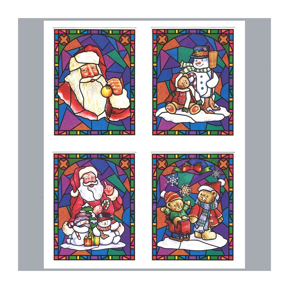 CALICOSY Décoration de noel pour vitre electrostatique lot de 4 pas