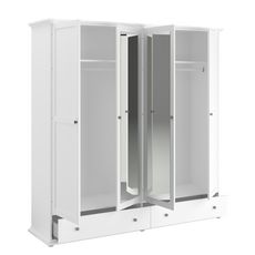 Armoire 4 portes 2 tiroirs L199cm NESRINE (Blanc)