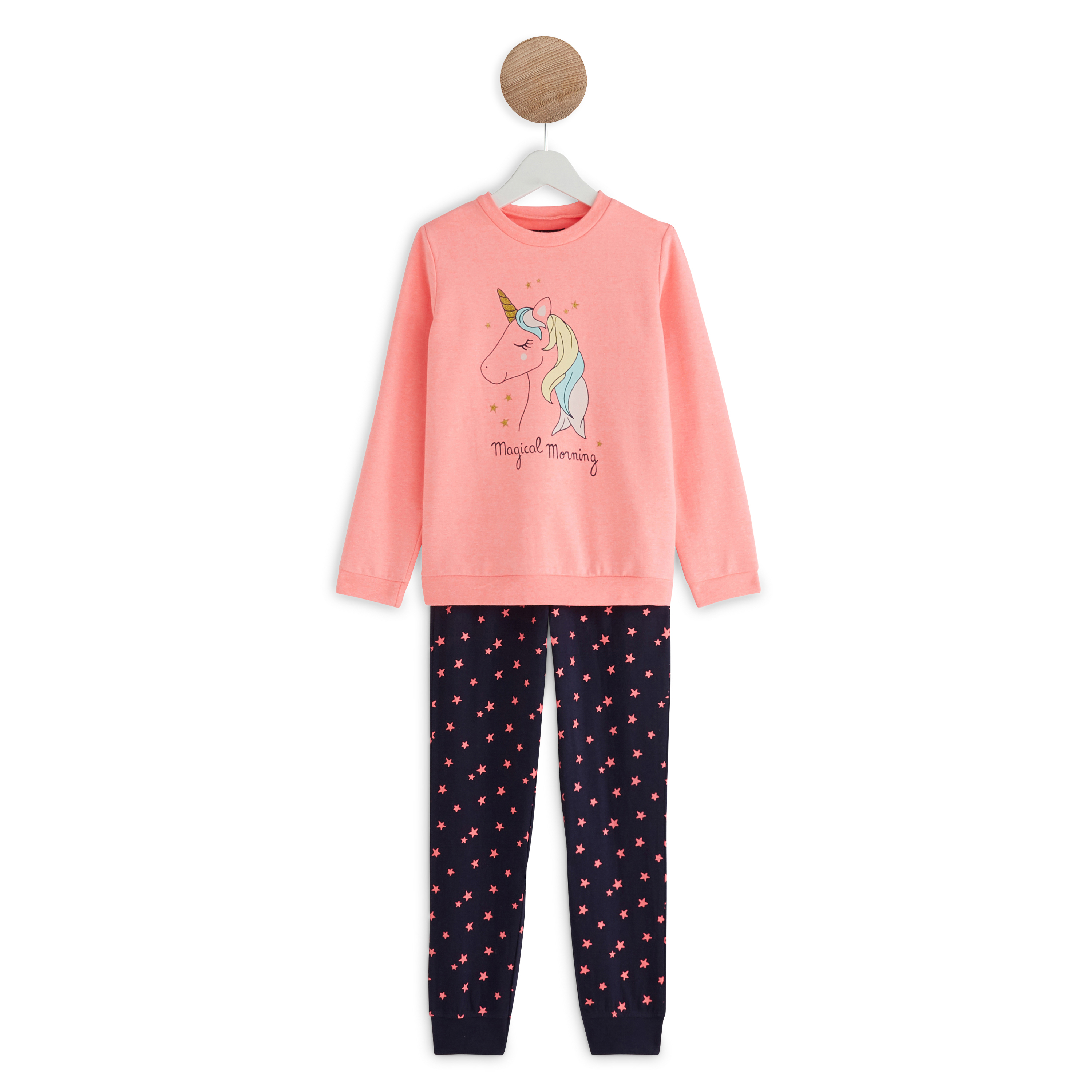 Petite fille Ensemble de pyjama licorne & à lettres