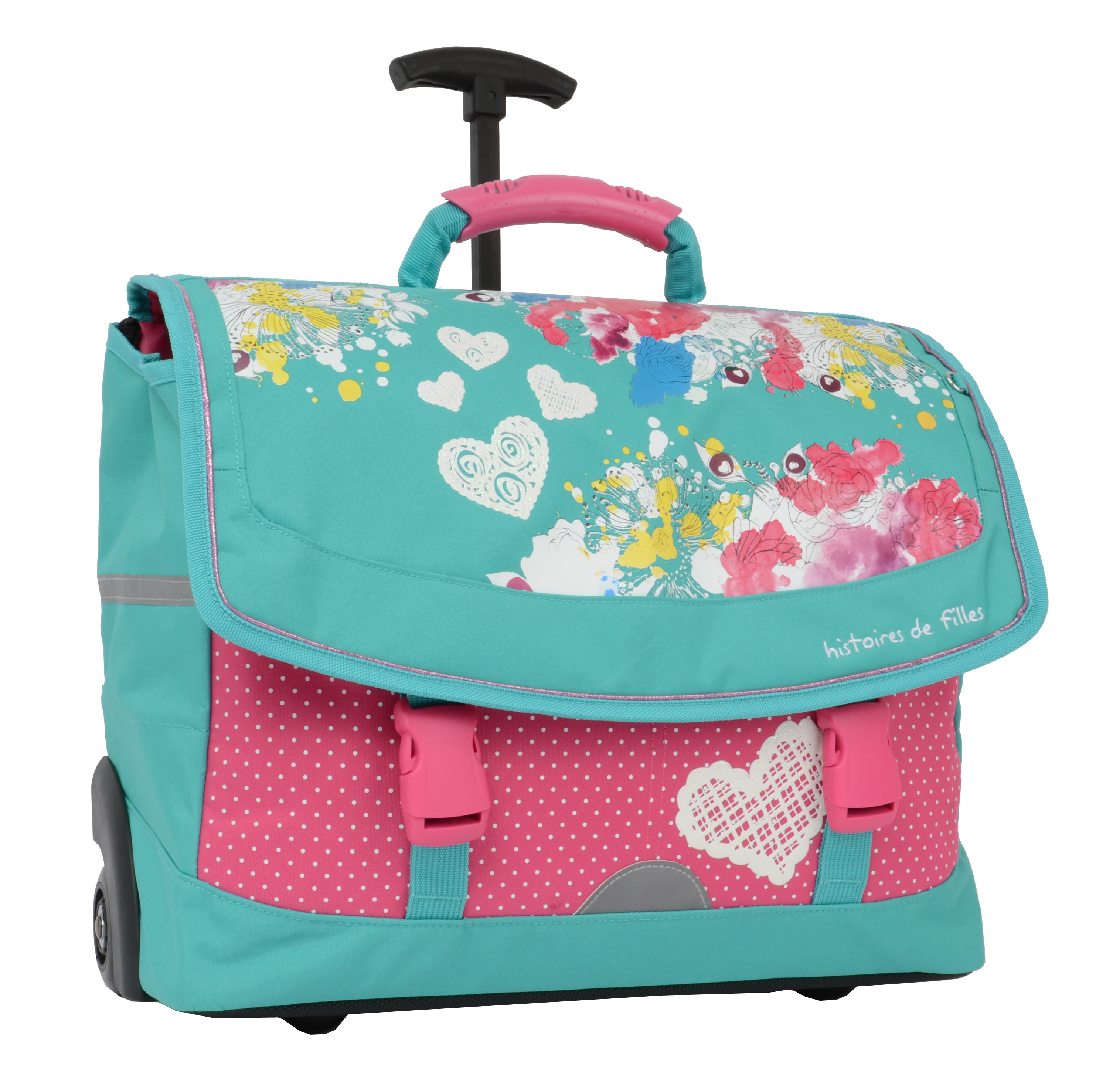 Cartable roulettes 41 cm flowflower histoires de filles