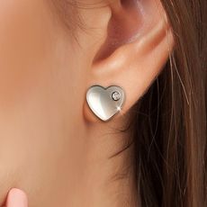 Boucles d'oreilles coeurs par SC Crystal ornées de Cristaux scintillants
