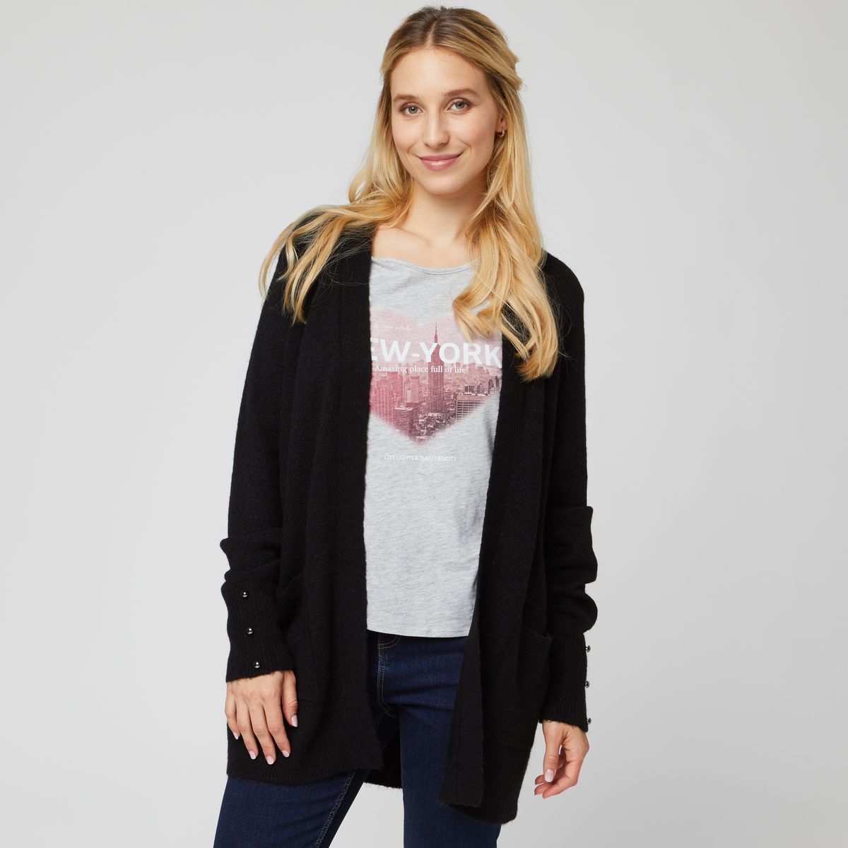 gilet cardigan noir femme