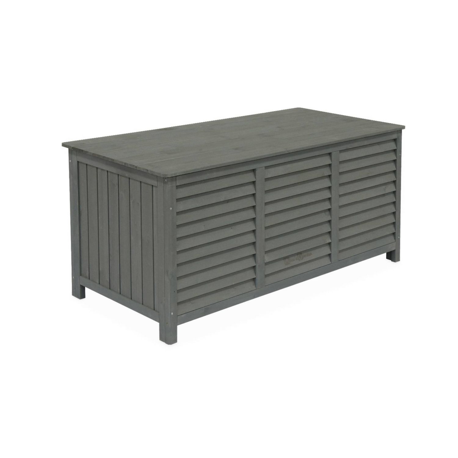 Coffre de jardin en bois - Saragosse - 130L, rangement coussins 107x48,5cm  avec vérins et roulettes, sweeek