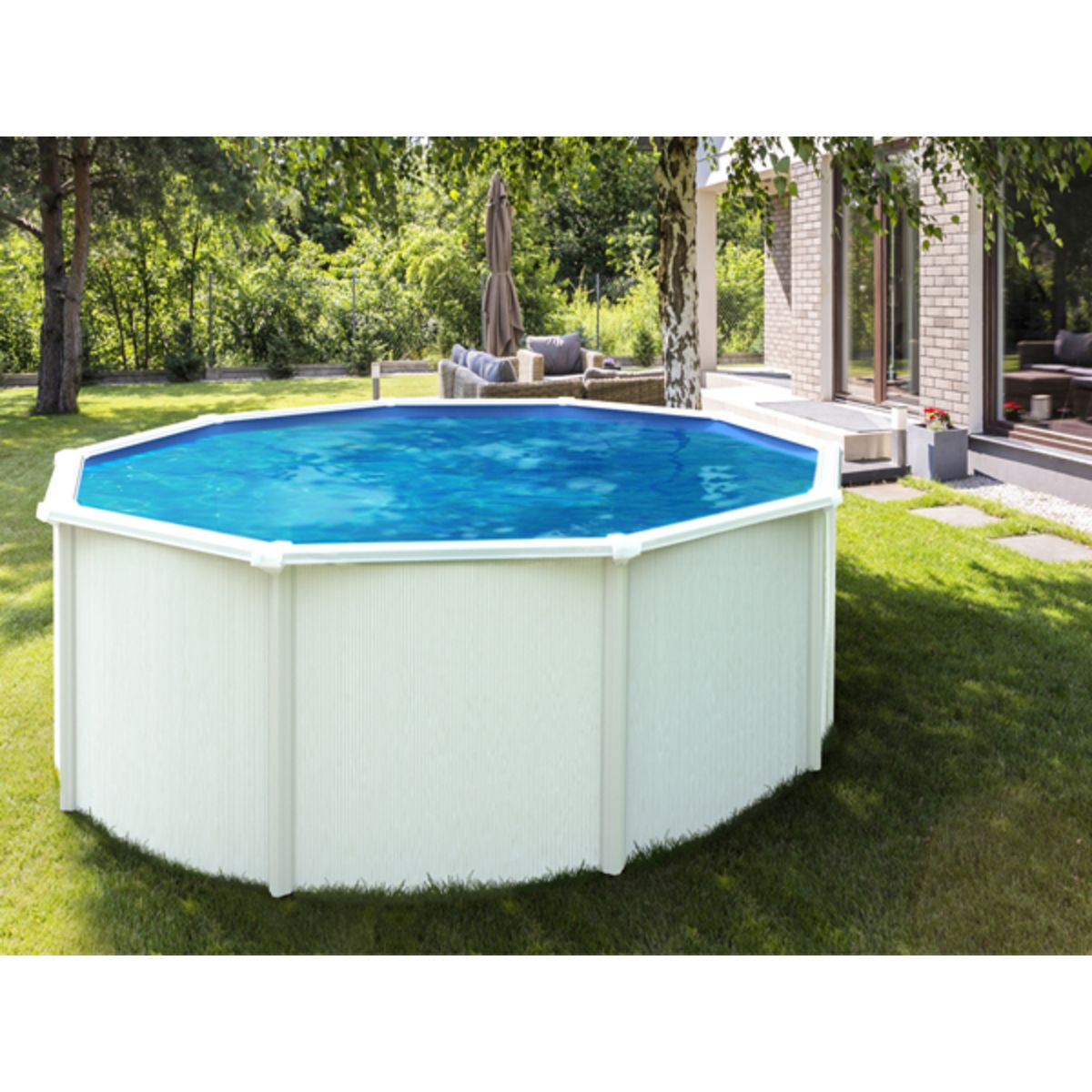 trigano Piscine hors sol acier ronde 4,60 x 1,20m SAPHIR pas cher 