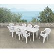 ARETA Table de jardin extensible 180/250x90x72cm résine blanc LIPARI 2 