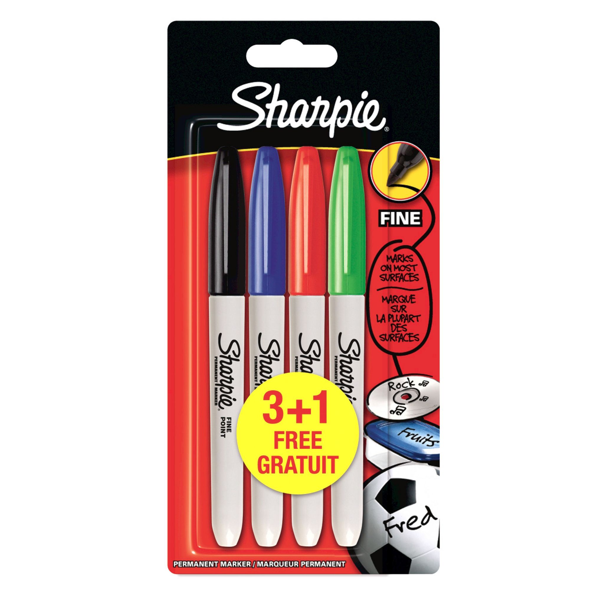 12 marqueurs indélébiles Sharpie pointe fine assortiment