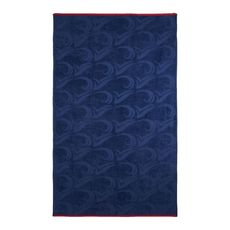 ACTUEL Drap de plage fantaisie en coton 365 g/m² motif vague (Bleu marine )