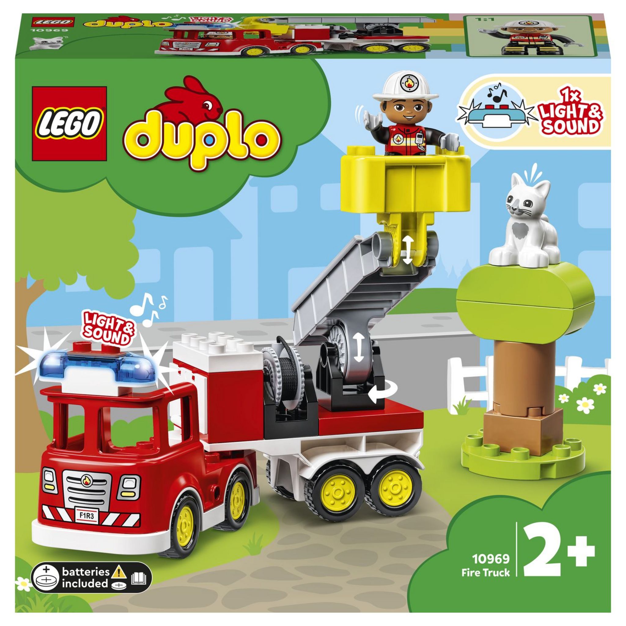 LEGO 10969 DUPLO Town Le Camion de Pompiers, Jouet Éducatif, Figurines,  Sauver les Animaux, Jeu Éducatif