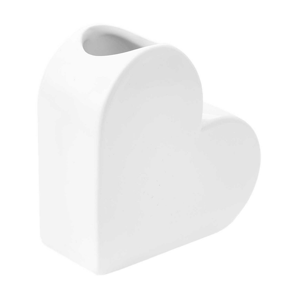 Youdoit Vase en céramique coeur blanc 16 cm