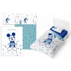 Mickey Mickey Disney Parure De Lit Bebe Coton Retro Housse De Couette 100x140 Cm Taie 40x60 Cm Pas Cher A Prix Auchan