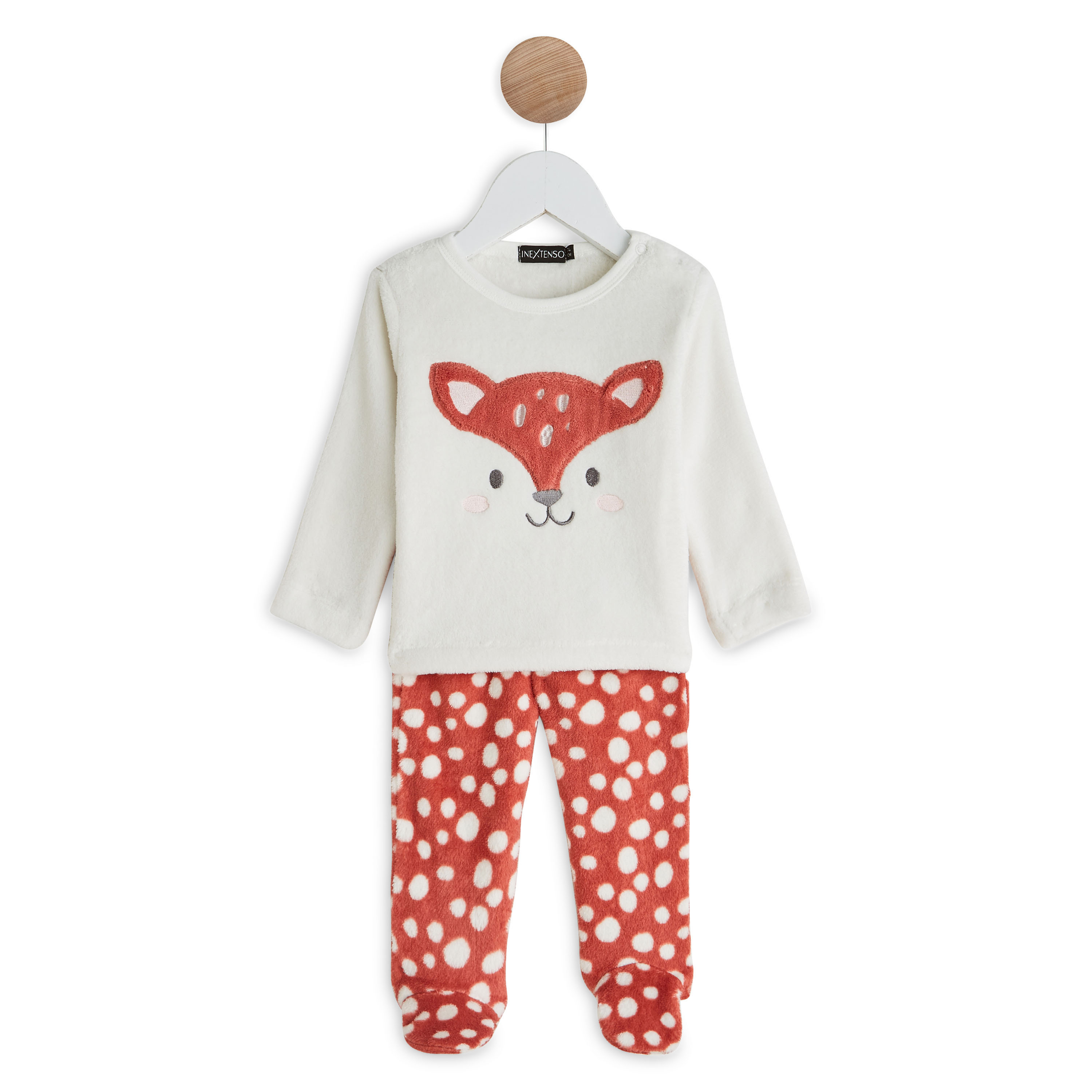 IN EXTENSO Pyjama 2 pieces velours bebe fille pas cher Auchan