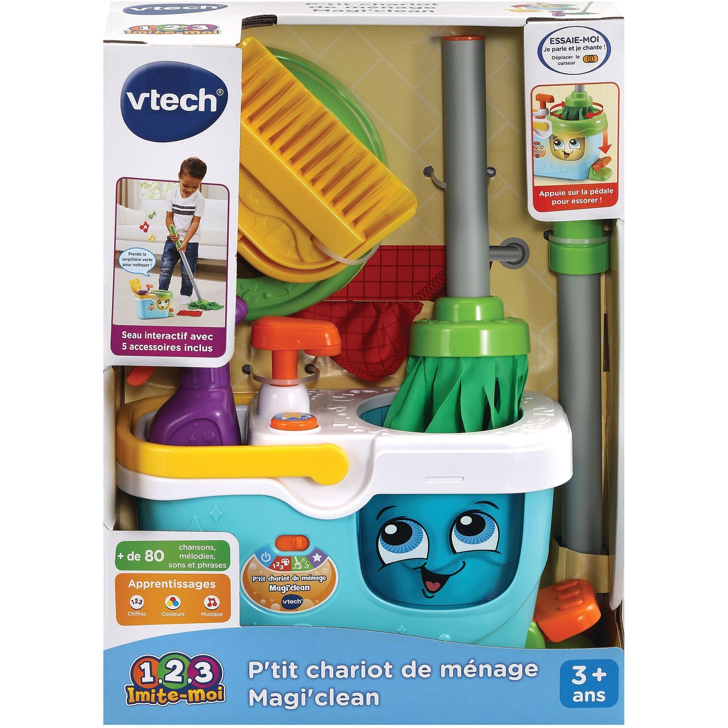 Chariot de menage + aspirateur, jeux d'imitation