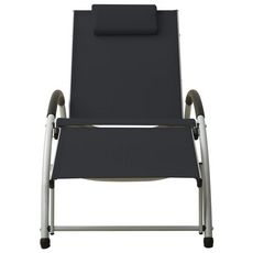 Chaise longue avec oreiller Textilene Noir