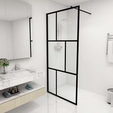 VIDAXL Paroi de douche a l'italienne avec verre trempe Noir 90x195 cm