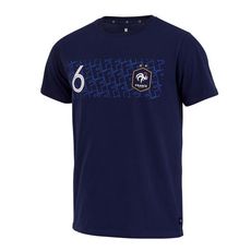 FFF Pogba T-shirt Supporter Marine Junior Equipe de France (Bleu)