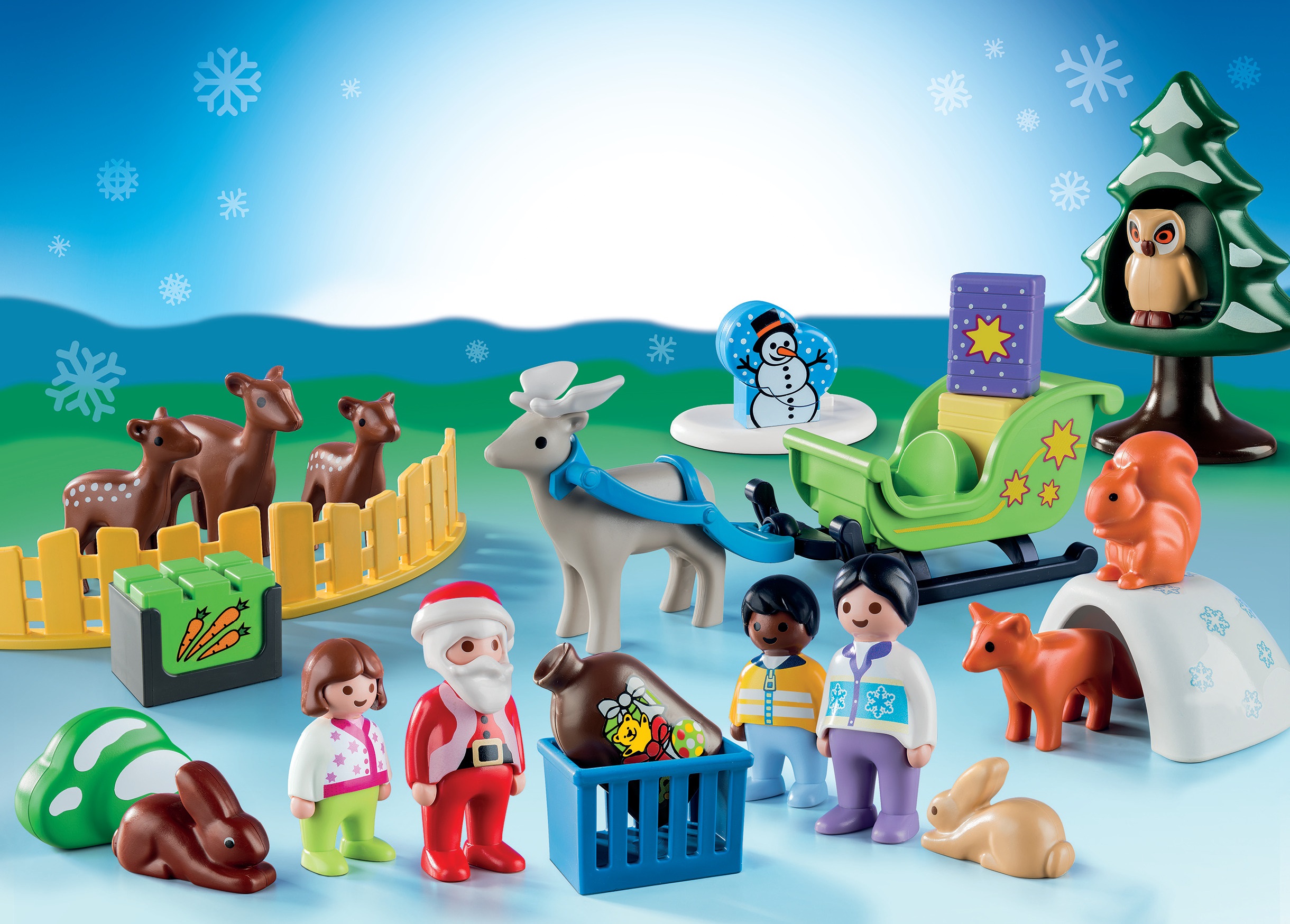 Calendrier De L Avent Playmobil 123 2023 Playmobil 9391 - 1.2.3 - Calendrier De L'avent Père Noël Et Animaux Pas  Cher À Prix Auchan