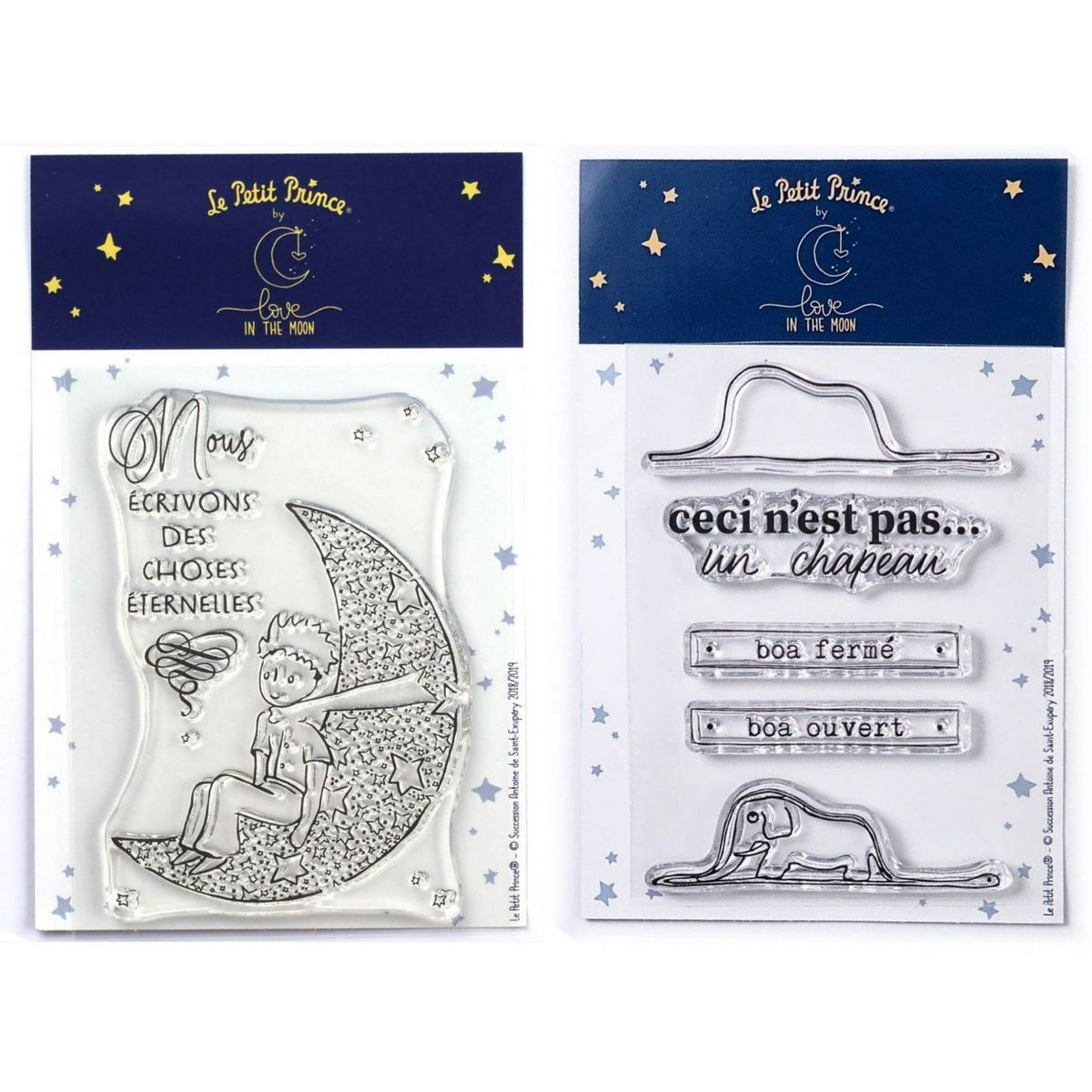 Youdoit 6 Tampons transparents Le Petit Prince lune et Boa