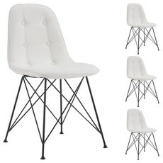 IDIMEX Lot de 4 chaises Alicante pour Salle à Manger ou Cuisine au Design Retro avec accoudoirs Coque en Plastique Noir et 4 Pieds croisé en métal laqué Noir 