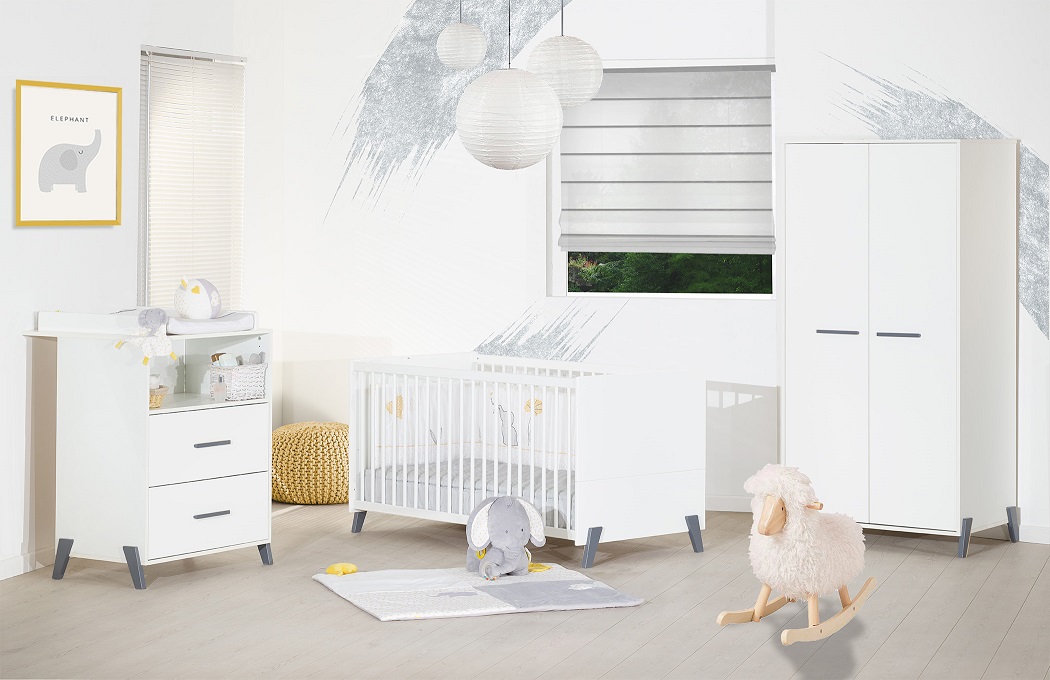 Chambre bébé complète évolutive SCANDI, coloris gris