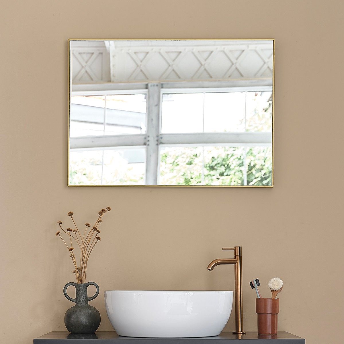 BOIS DESSUS BOIS DESSOUS Miroir en métal 70