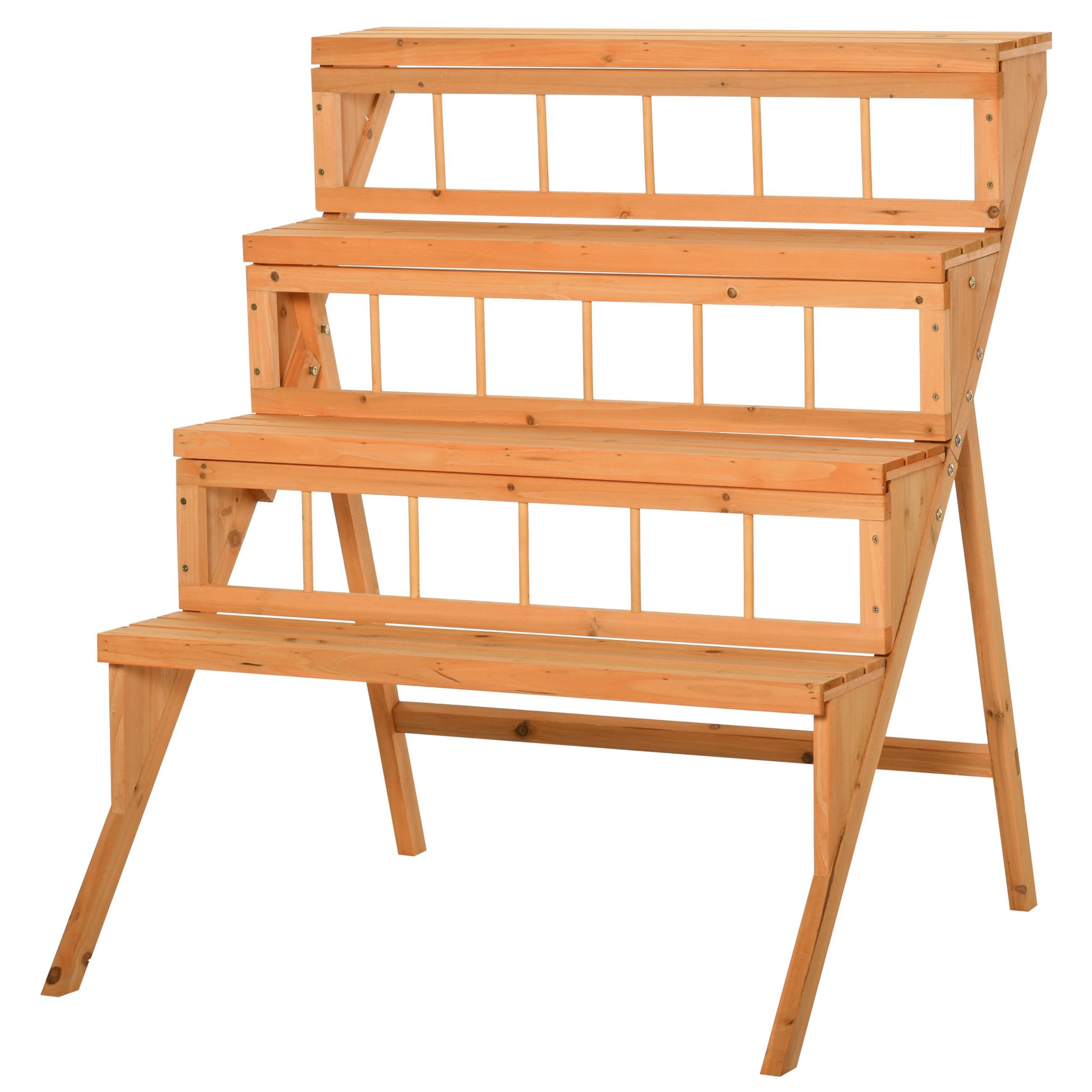 Étagère à fleurs en bois - porte plante bois 6 tablettes bois sapin  Outsunny