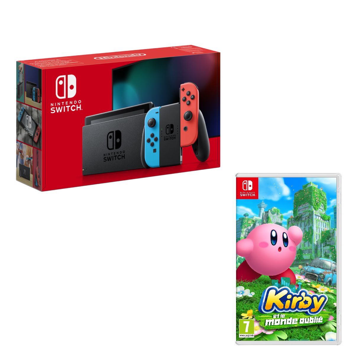 Nintendo France Recrutement NINTENDO Console Nintendo Switch Joy-Con Bleu et Rouge + Kirby et le Monde  Oublié Nintendo Switch pas cher - Auchan.fr