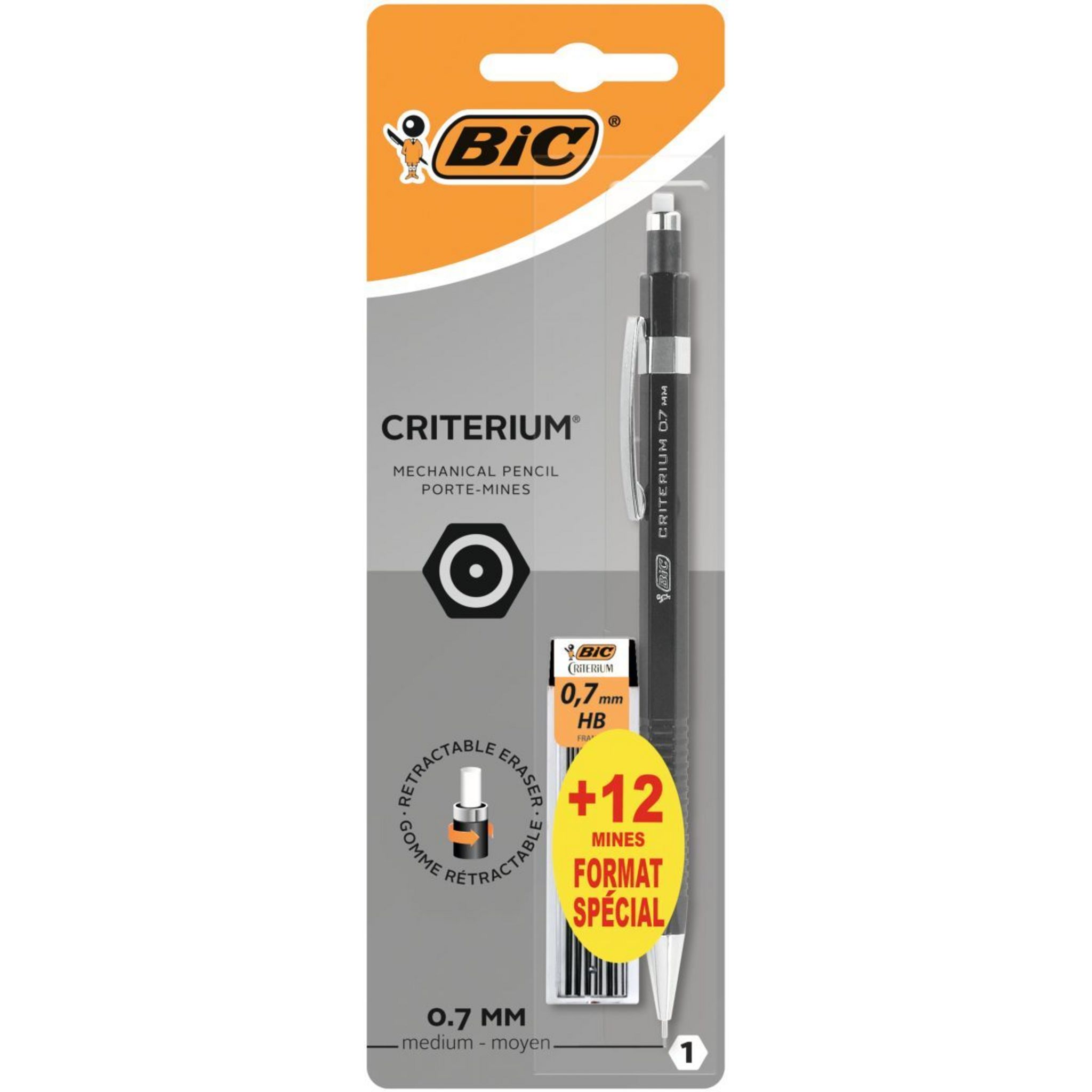 Bic Lot de 6 Etuis de 12 mines pour porte-mines Critérium 0,5 mm HB