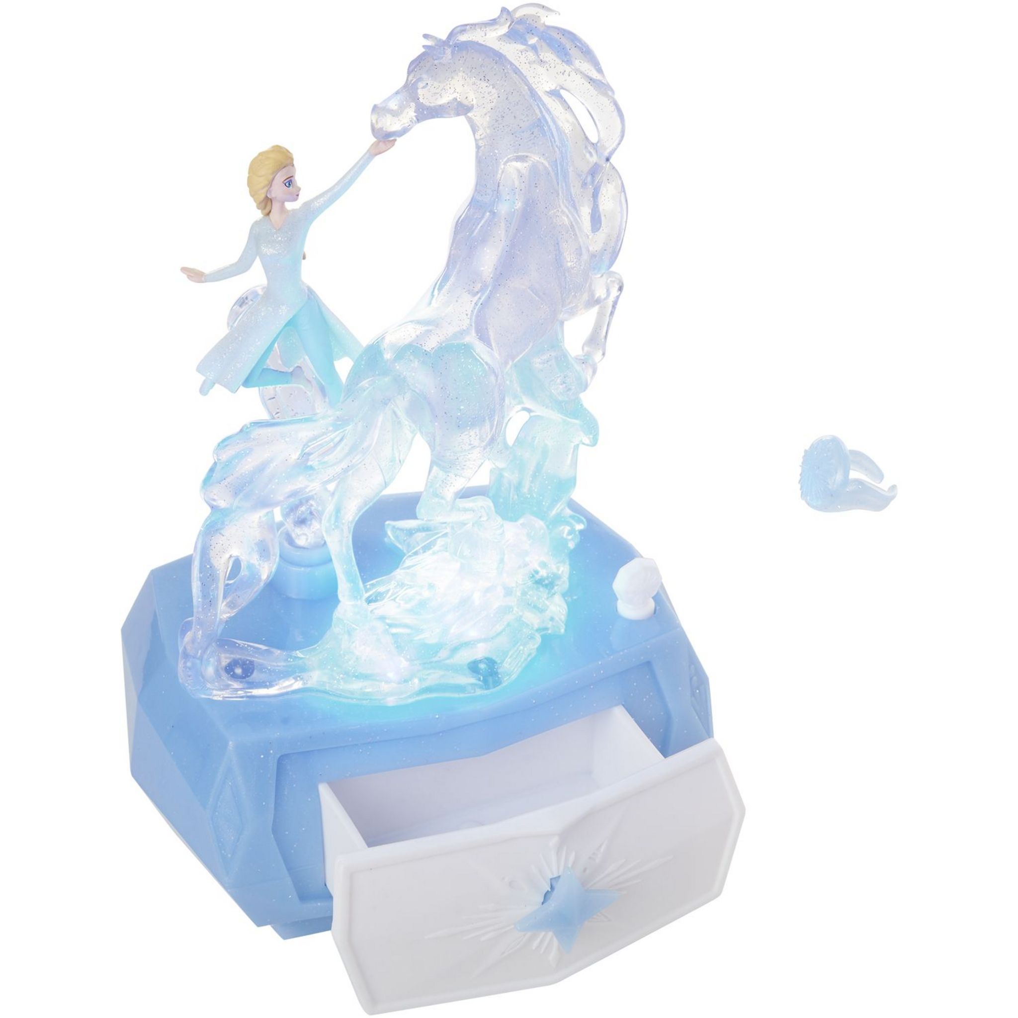 Boite à bijoux musicale Anna et Elsa DISNEY STORE La Reine des neiges  Frozen rose bleu 11 cm