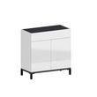 Commode meuble à chaussures 2 portes 1 tiroir L80cm BARI. Coloris disponibles : Blanc