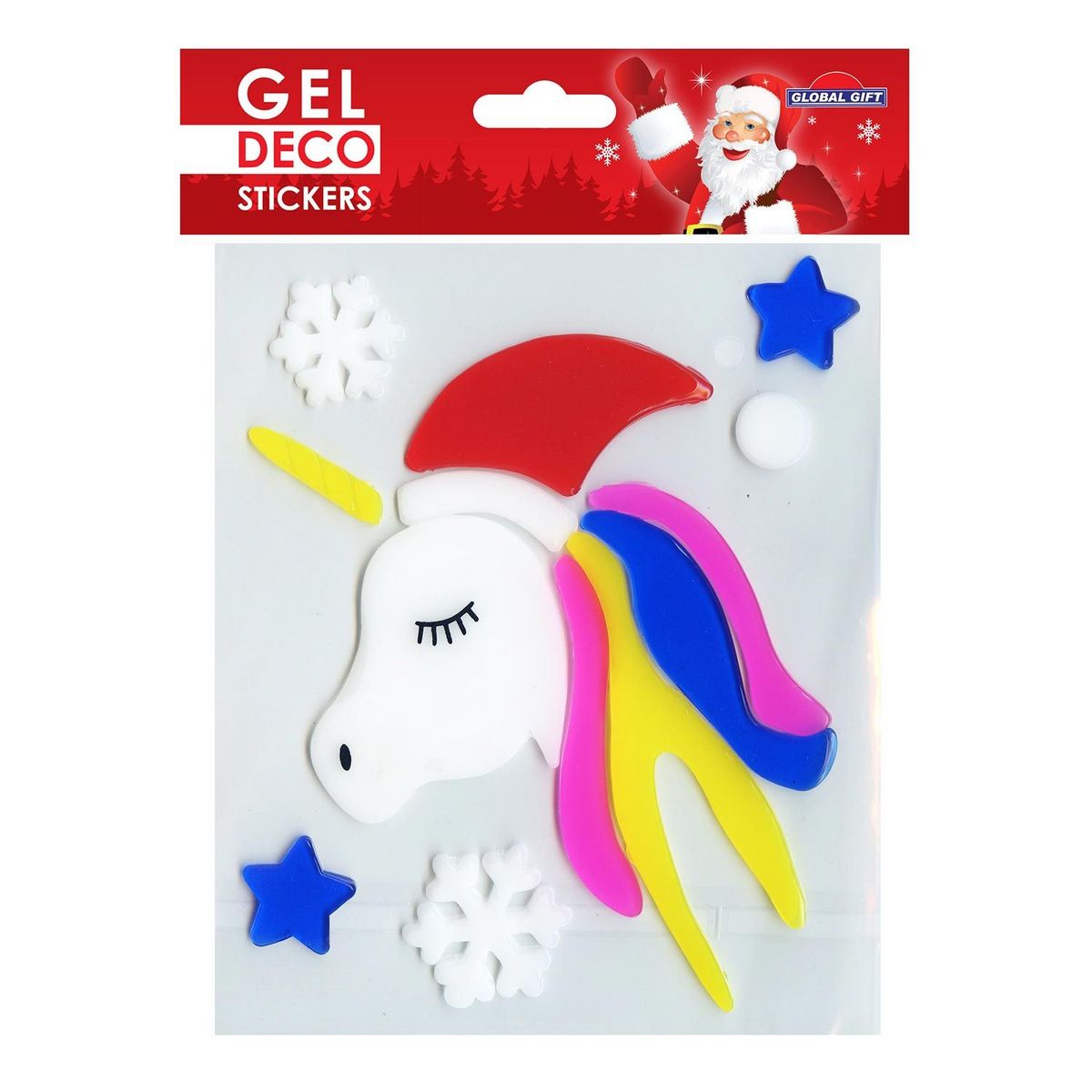 Youdoit Stickers gel Noël pour fenêtre - Licorne de Noël