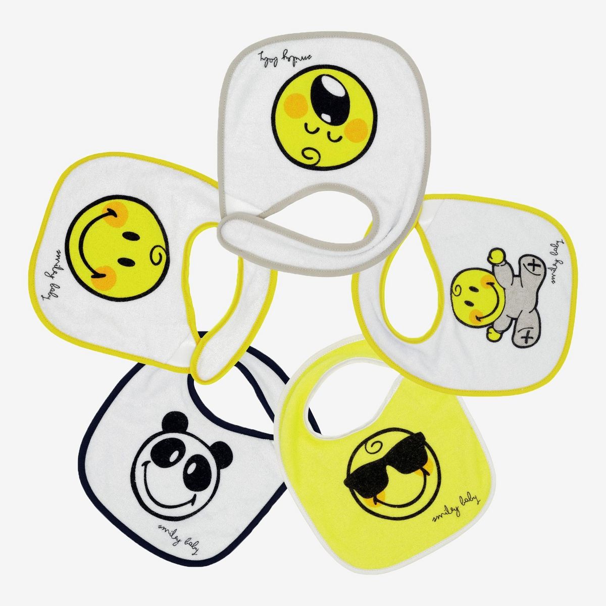 KINOUSSES 5 Bavoirs naissance - SMILEY BABY®