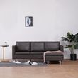 vidaxl 282206 3-seater sofa with cushions grey faux leather