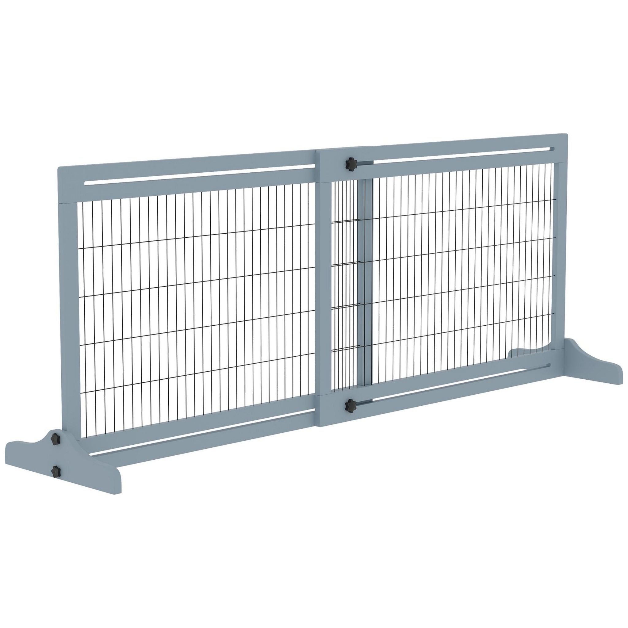 PawHut Barrière de sécurité pour animaux domestique fermeture automatique  double verrouillage largeur 75-82 cm bois