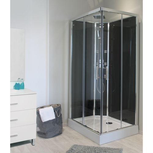 Cabine de douche rectangulaire hydromassante Selia 110x80x228